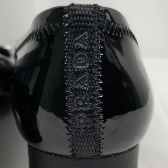Prada Patent Leather Low Block Heels Pumps  36.5 - Picture 8 of 11